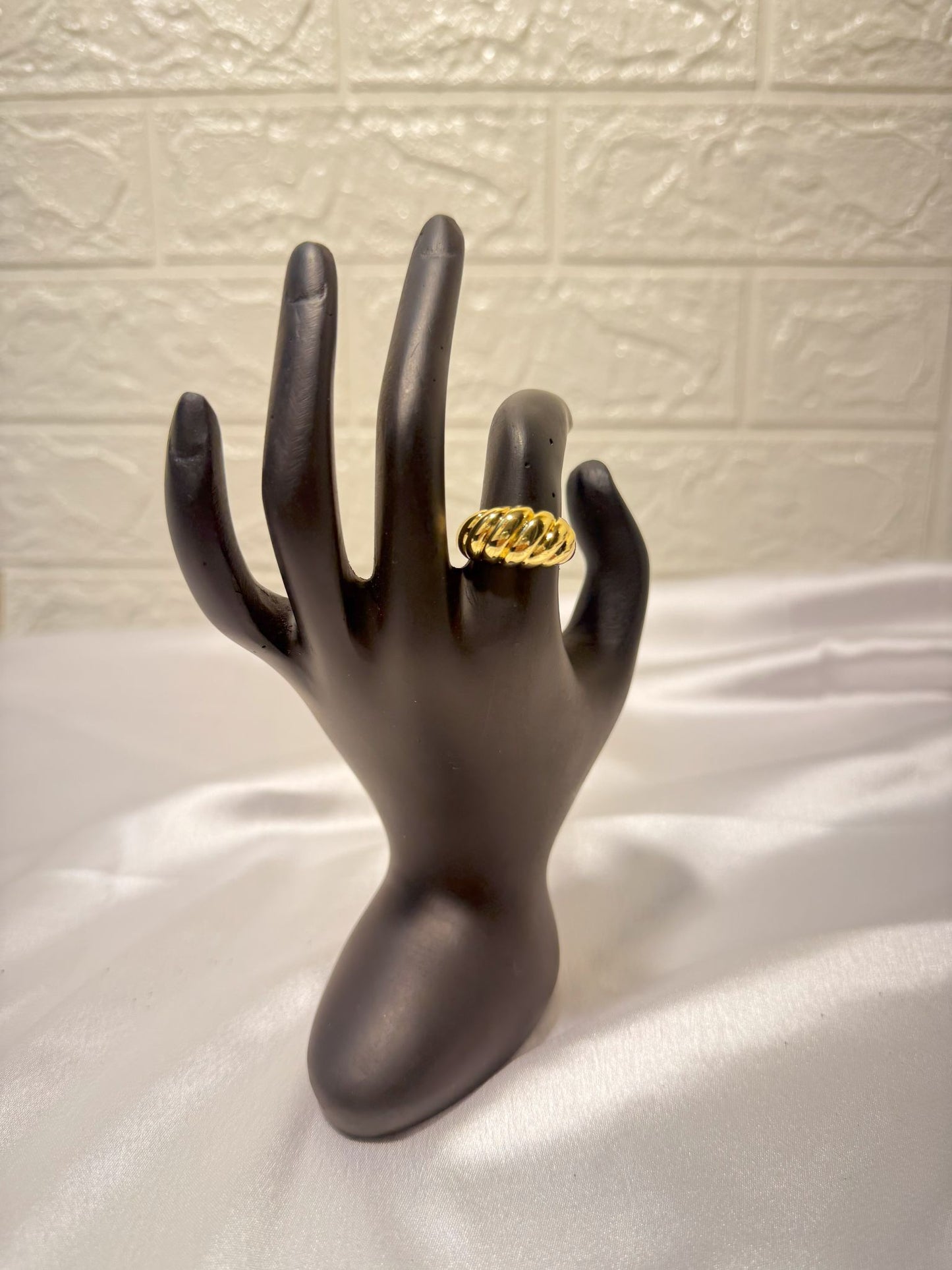 Golden croissant rings