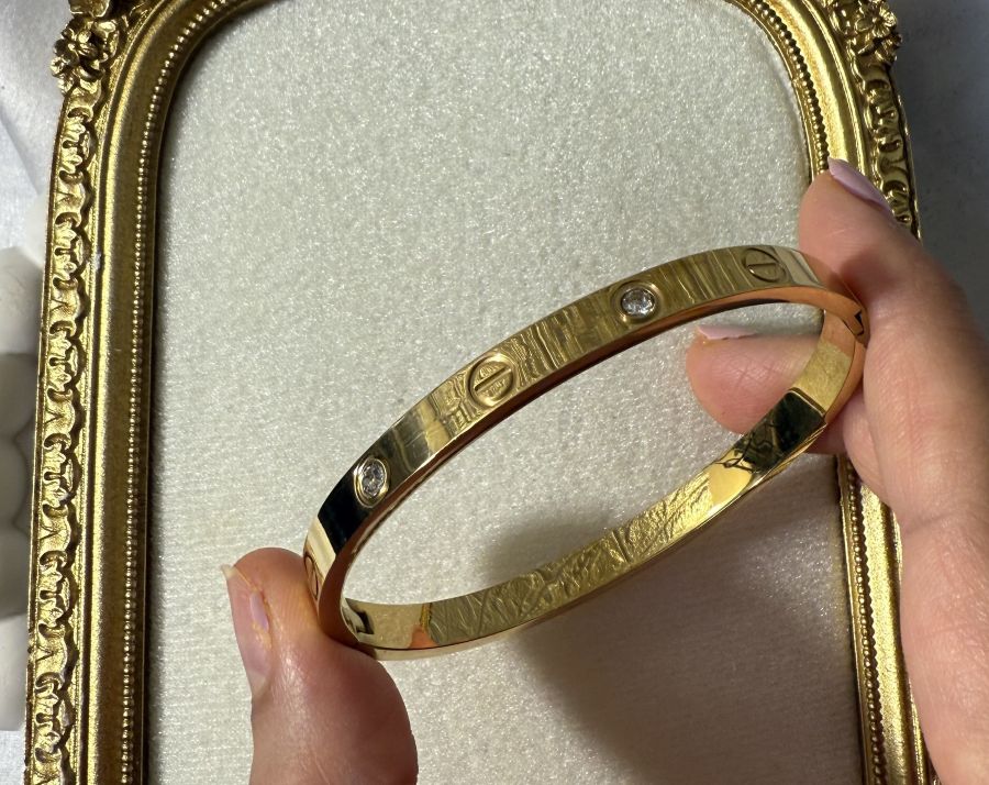 Orion gold platted anti tarnish Diamond studded kada