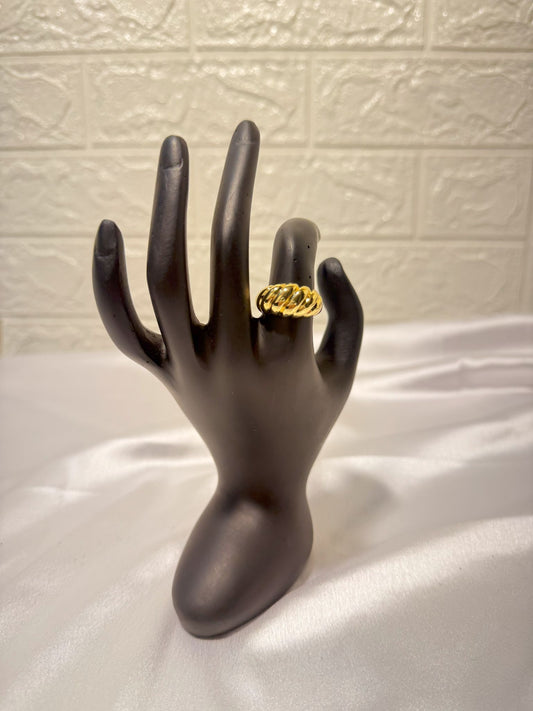 Golden croissant rings